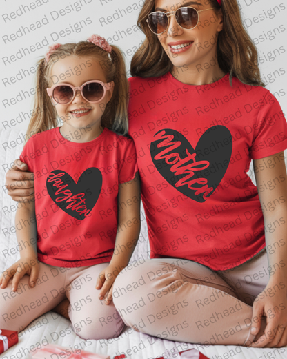 Mother & Daughter Heart Matching Shirts