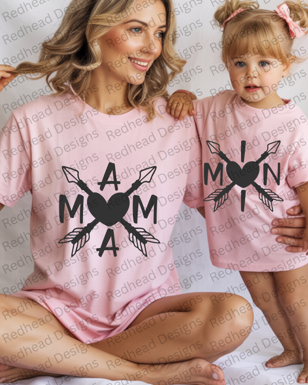 Mother & Daughter Heart Arrow Matching Shirts